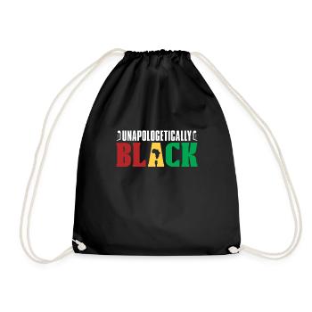 Entschuldigungslos Black History Afroamerikaner - Turnbeutel - Schwarz - Vorne