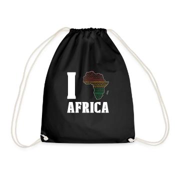 I Love Africa Black History - Drawstring Bag - black - Front