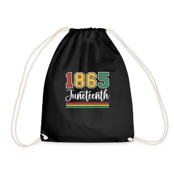 1865 Black history African American Juneteenth - Drawstring Bag - black - Front