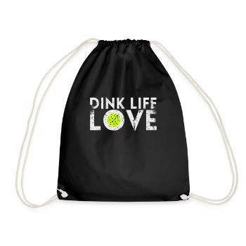 Dink Life Love pour les joueurs de pickleball ou - Sac de sport léger - noir - Devant