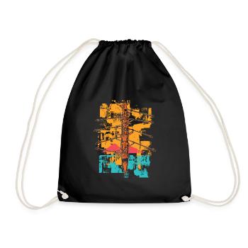 Paint Splatter Dragon Boat Racing Paddlers Drache - Drawstring Bag - black - Front