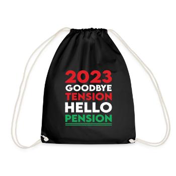2023 Mitarbeitergeschenk Im Ruhestand - Turnbeutel - Schwarz - Vorne
