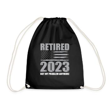 USA Retirement Shirt - Drawstring Bag - black - Front
