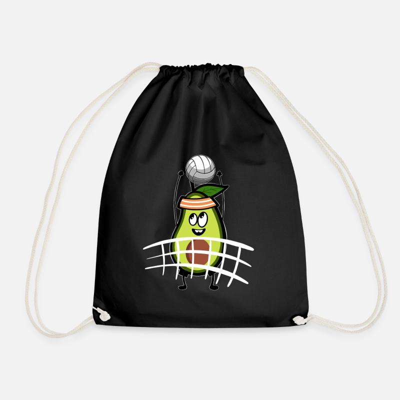 Volleyball Avocado - Turnbeutel - Schwarz
