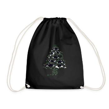 Orca Whale Christmastree Weihnachten Xmas Yulitede - Turnbeutel - Schwarz - Vorne