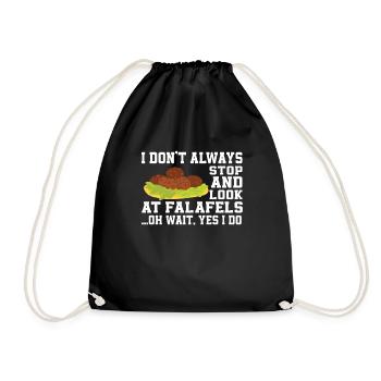 Funny Falafel Lover Saying - Drawstring Bag - black - Front