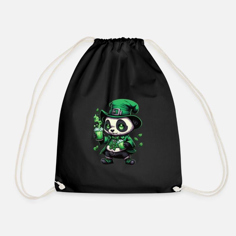 St. Patricks Day Motiv,PANDA - Turnbeutel - Schwarz