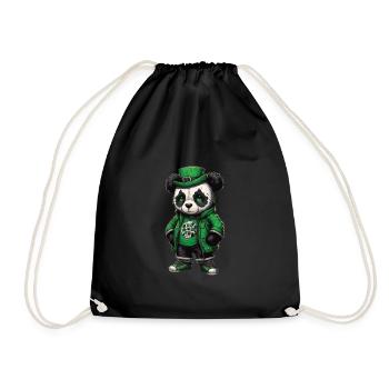 St. Patricks Day Motiv,PANDA - Turnbeutel - Schwarz - Vorne