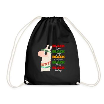black love joy.. Black History Month, llama lovers - Sac de sport léger - noir - Devant