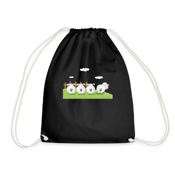 Sheep - Drawstring Bag - black - Front