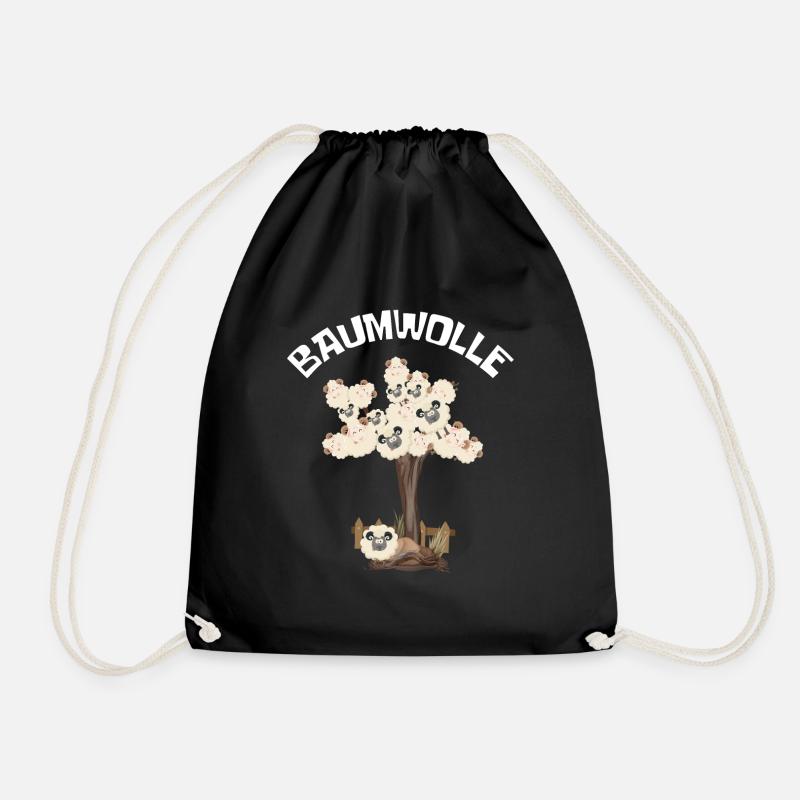 Baumwolle Wortspiel Schaf auf Baum, Schaf - Turnbeutel - Schwarz
