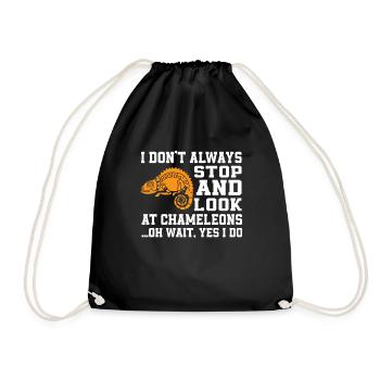 Funny chameleon saying - Drawstring Bag - black - Front