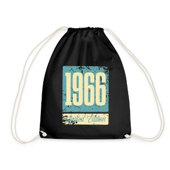 1966 Geboren Geburtstag Geburtsjahr - Turnbeutel - Schwarz - Vorne