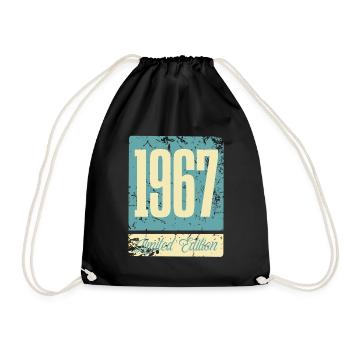 1967 Geboren Geburtstag Geburtsjahr - Turnbeutel - Schwarz - Vorne