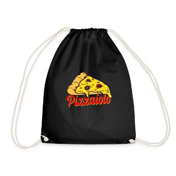 Pizzaiolo pizza gift - Drawstring Bag - black - Front