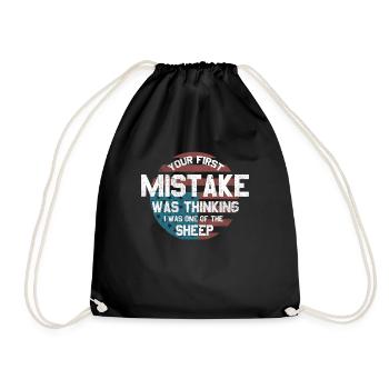 Her first mistake was to think I was one of them. - Drawstring Bag - black - Front