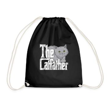 Cat Dad The Catfather Crazy Cat Father Kitty Daddy - Drawstring Bag - black - Front