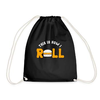 Funny Burger Design - Drawstring Bag - black - Front