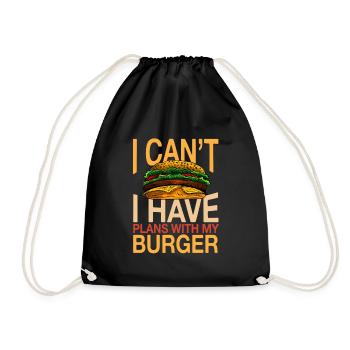 Burger motif - Drawstring Bag - black - Front
