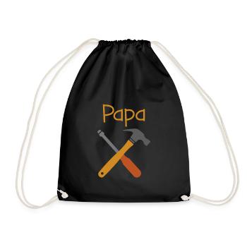 Papa Werkzeug Vater Sohn Partnerlook - Turnbeutel - Schwarz - Vorne