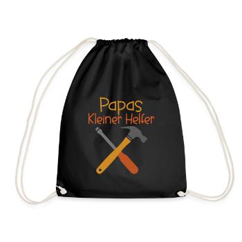 Papas kleiner Helfer Hammer Vater Sohn Partnerlook - Turnbeutel - Schwarz - Vorne