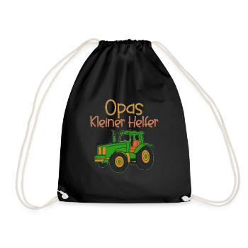 Opas kleiner Helfer Papa Sohn Partnerlook Familien - Turnbeutel - Schwarz - Vorne