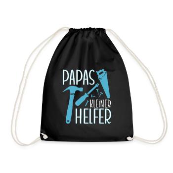 Jungen Kinder Werkstatt Papas Kleiner Helfer - Turnbeutel - Schwarz - Vorne