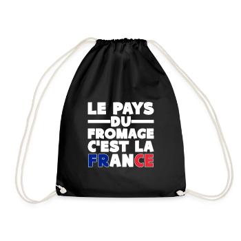 Humour Fromage France Citation - Sac de sport léger - noir - Devant