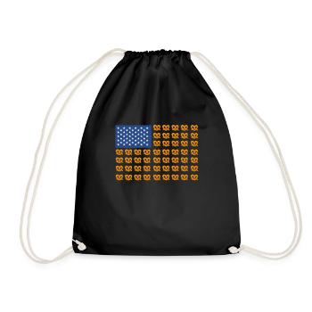 American Pretzel Design - Drawstring Bag - black - Front