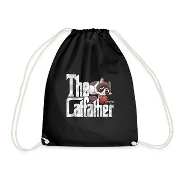 Cat Dad The Catfather Crazy Cat Father Kitty Daddy - Drawstring Bag - black - Front