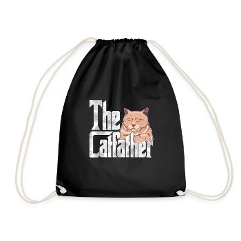 Cat Dad The Catfather Crazy Cat Father Kitty Daddy - Drawstring Bag - black - Front