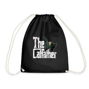 Cat Dad The Catfather Crazy Cat Father Kitty Daddy - Drawstring Bag - black - Front