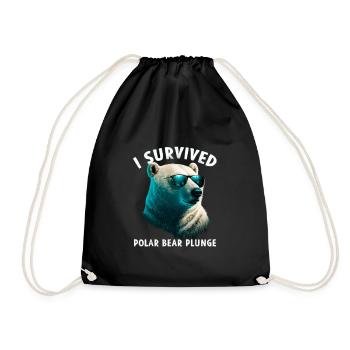 J’ai survécu à un plongeon d’ours polaire - Sac de sport léger - noir - Devant