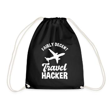 Travel Hacker - Turnbeutel - Schwarz - Vorne