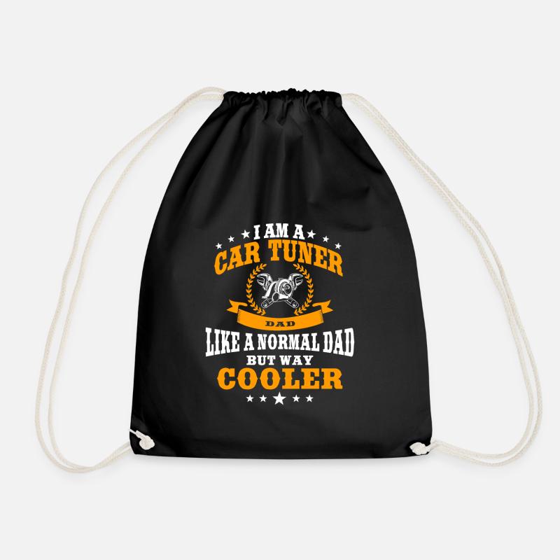 Funny Car Tuner Father - Drawstring Bag - black