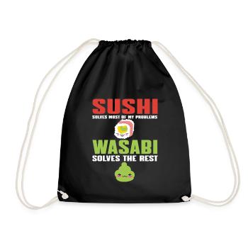 Sushi Und Wasabi - Turnbeutel - Schwarz - Vorne