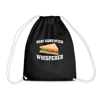 Ham Sandwich Whisperer - Drawstring Bag - black - Front