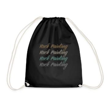 Rock Painting - Drawstring Bag - black - Front