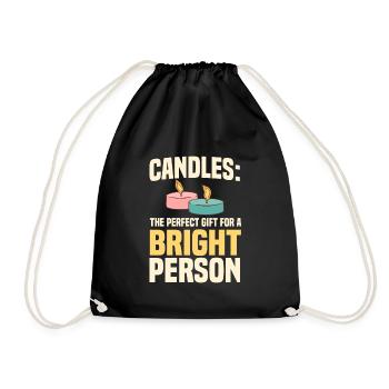 Cool candle lover design - Drawstring Bag - black - Front