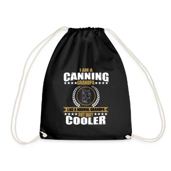 Funny cooking grandpa design - Drawstring Bag - black - Front