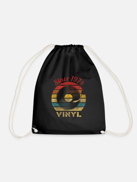 Since 1974 Vinyl Retro Vintage Music - Turnbeutel - Schwarz