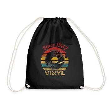 Depuis 1989 Vinyle Rétro Vintage Musique - Sac de sport léger - noir - Devant