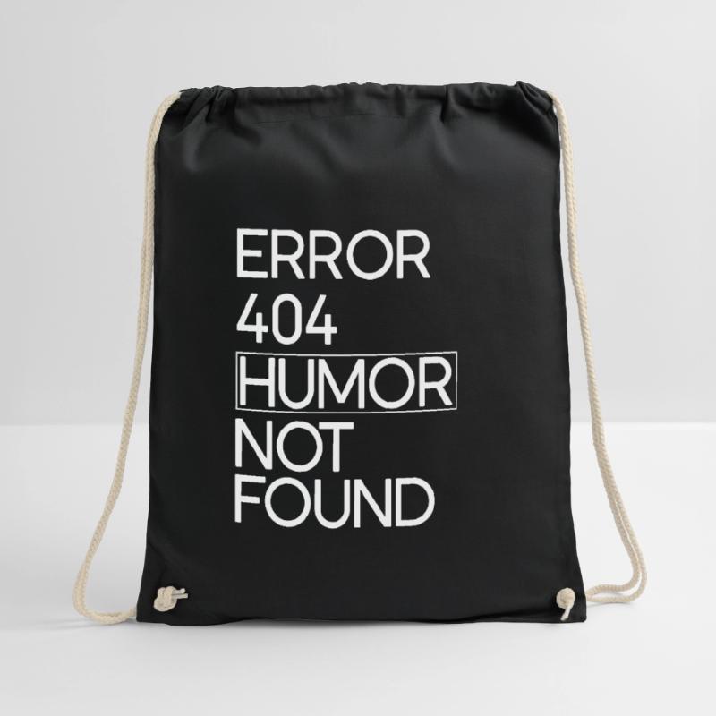Code Error 404 Humor Drawstring Bag