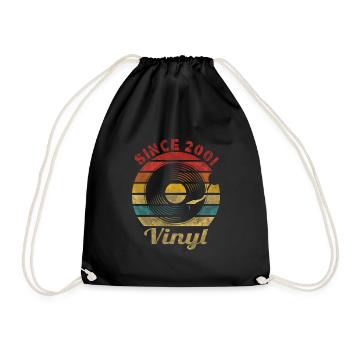 Depuis 2001 Vinyle Rétro Vintage Musique - Sac de sport léger - noir - Devant