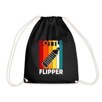 Retro Bottle Flipper - Turnbeutel - Schwarz - Vorne