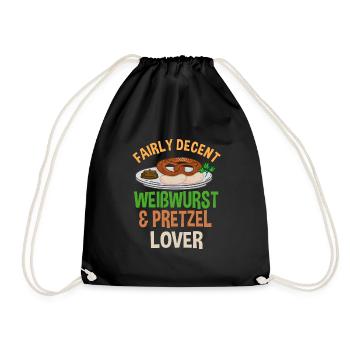 Pretty decent white sausage and - Drawstring Bag - black - Front