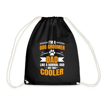 Dog groomer dad for men - Drawstring Bag - black - Front