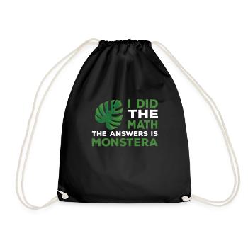 Monstera plant proverb for gardeners - Drawstring Bag - black - Front