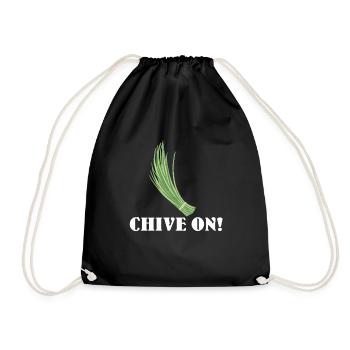 Chives - Drawstring Bag - black - Front