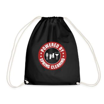 Powered by spring cleaning - Drawstring Bag - black - Front